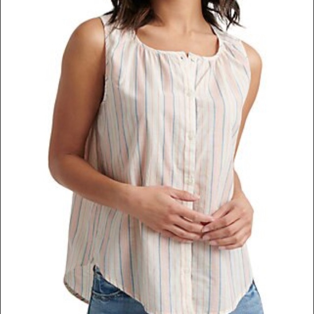Lucky Brand NWT Pastel Stripe Sleeveless Shirt